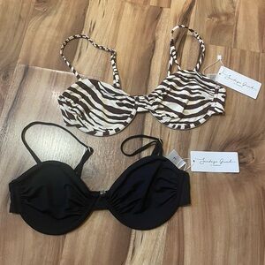NWT (2) Sunday Brunch Bikini Tops Sz L